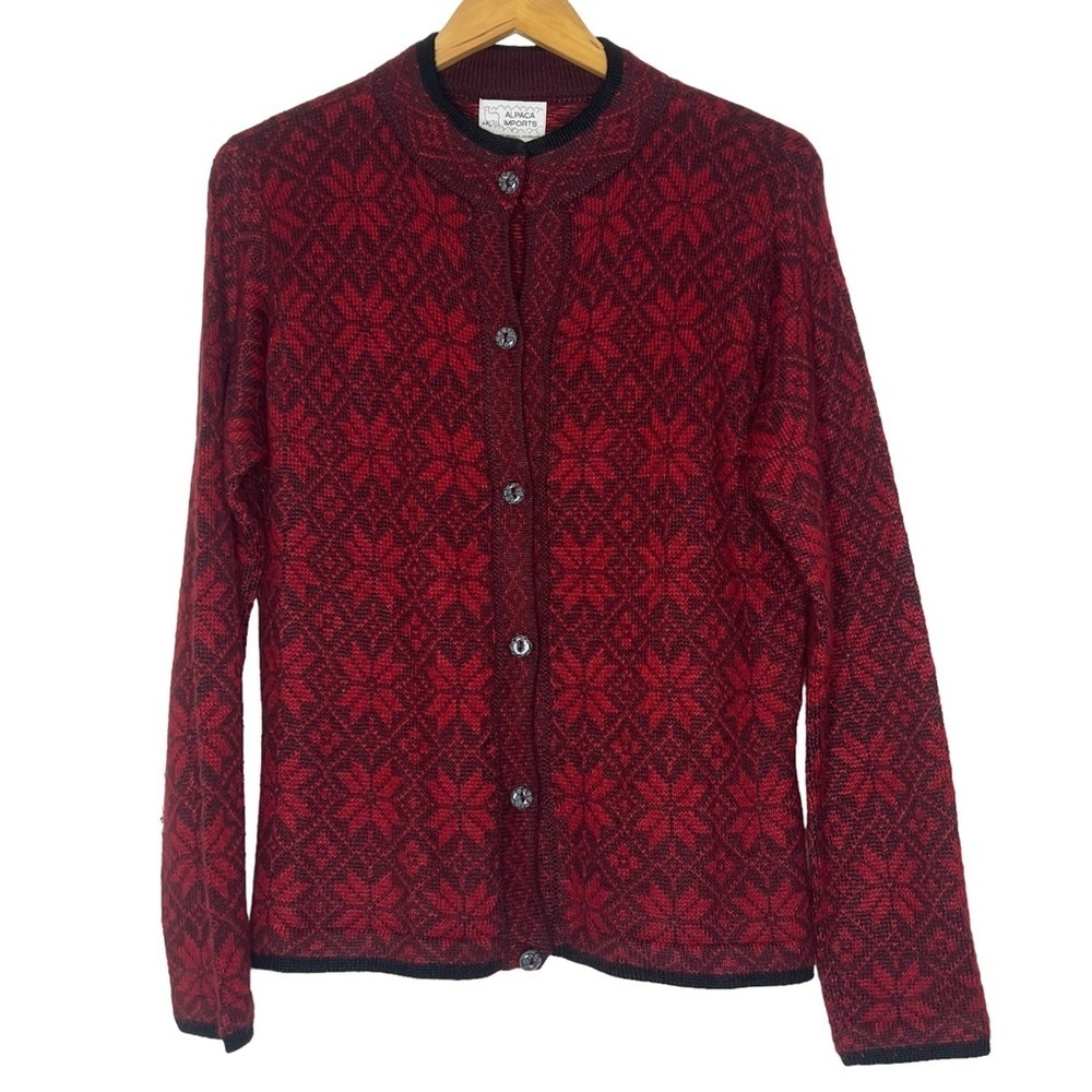 Vintage Alpaca Imports Handmade Knit Cardigan Sweater